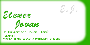 elemer jovan business card